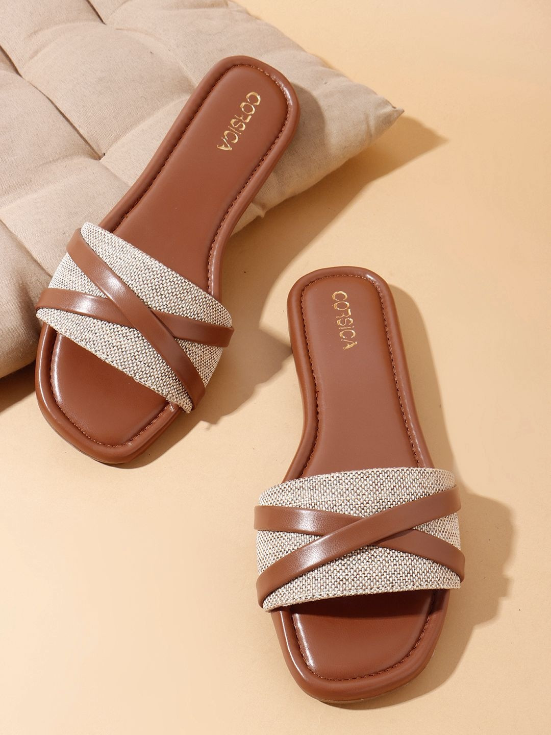 CORSICA Women Textured Open Toe Flats