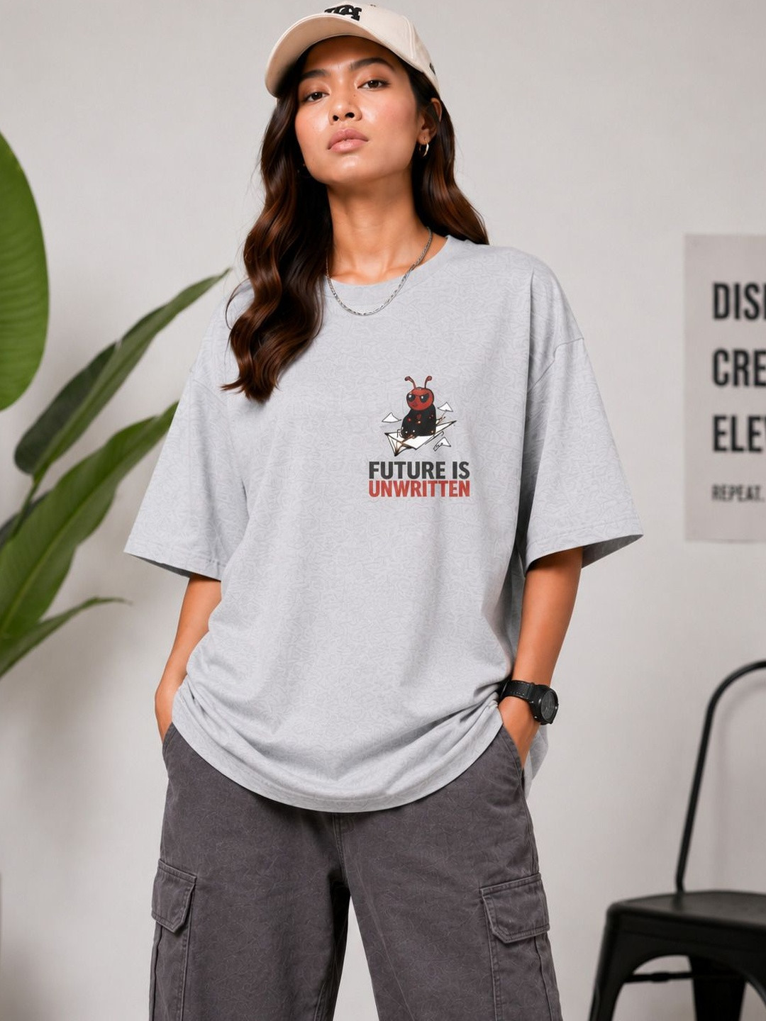 KASSUALLY Janata GenZ Oversized Graphic Cotton T-Shirt