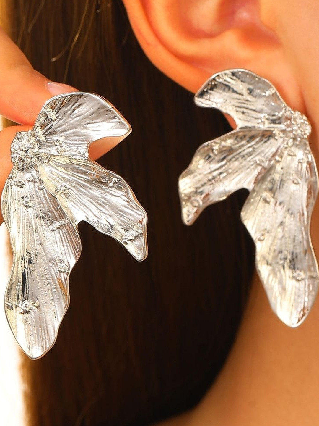 Nui Leaf Shaped Drop Earrings