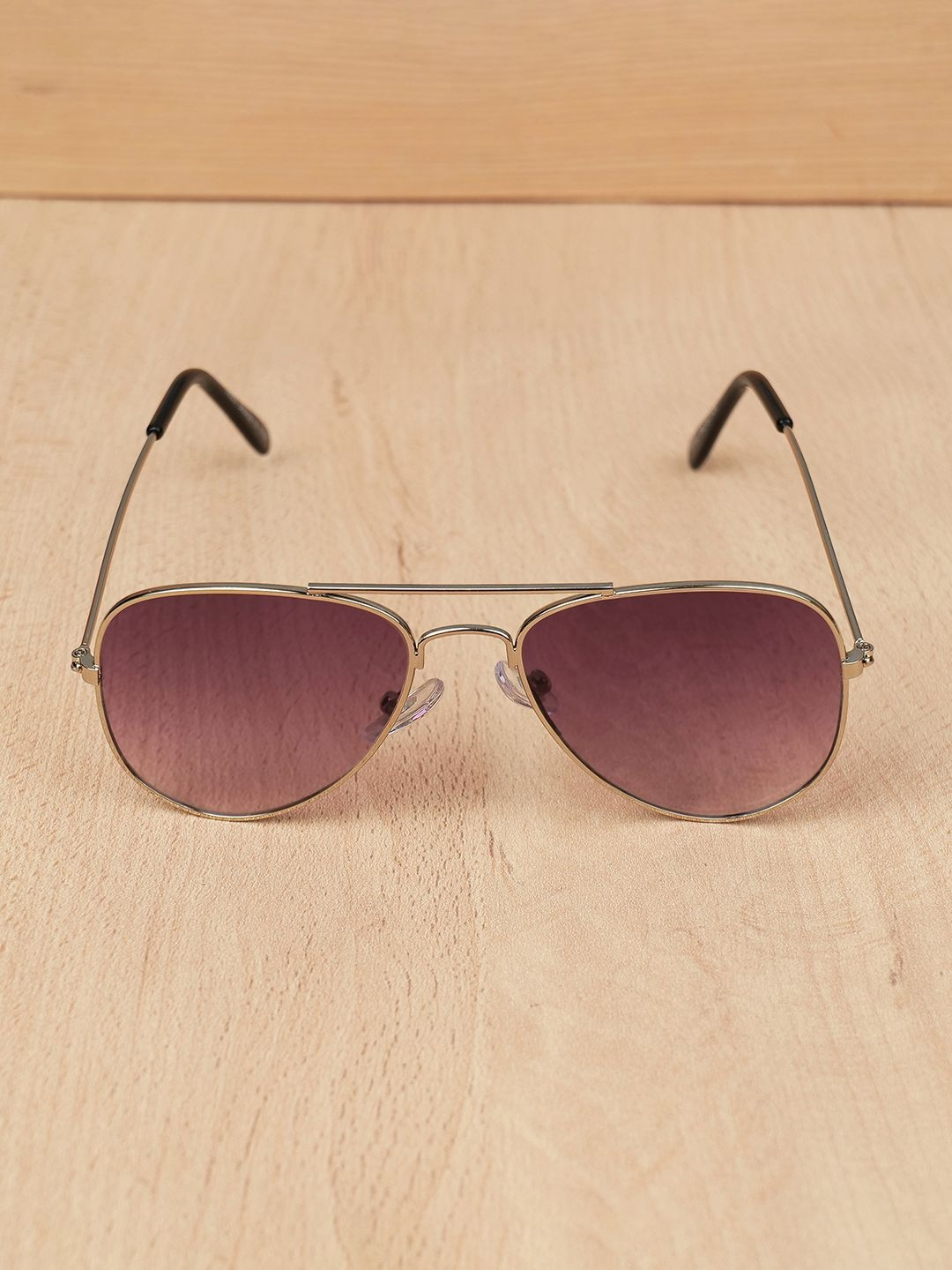 DukieKooky Unisex Kids Purple Lens & Silver-Toned Aviator Sunglasses with