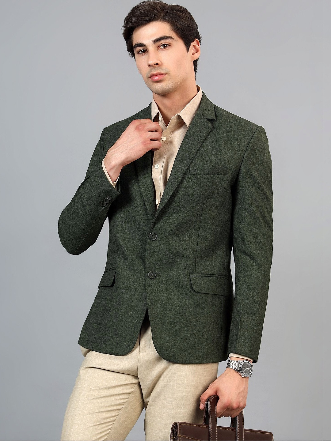 Rb rajniti Blazer Notched Lapel Single-Breasted Tailored Fit Blazers