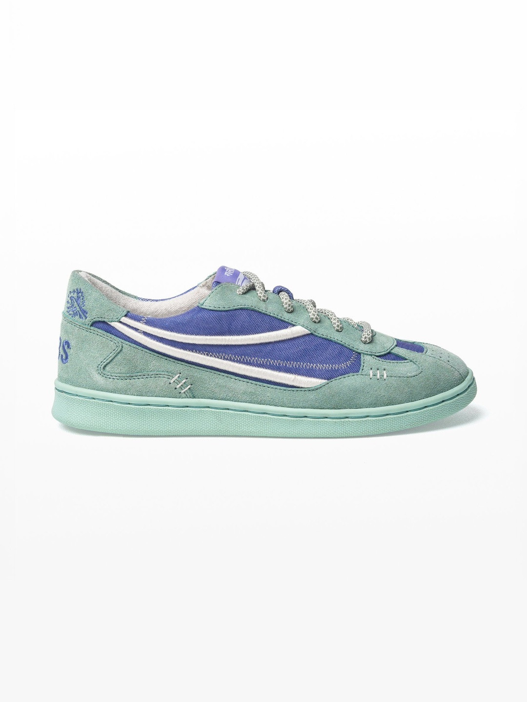GULLY LABS Men Printed Suede Taal Blue Rubber Casual Shoes