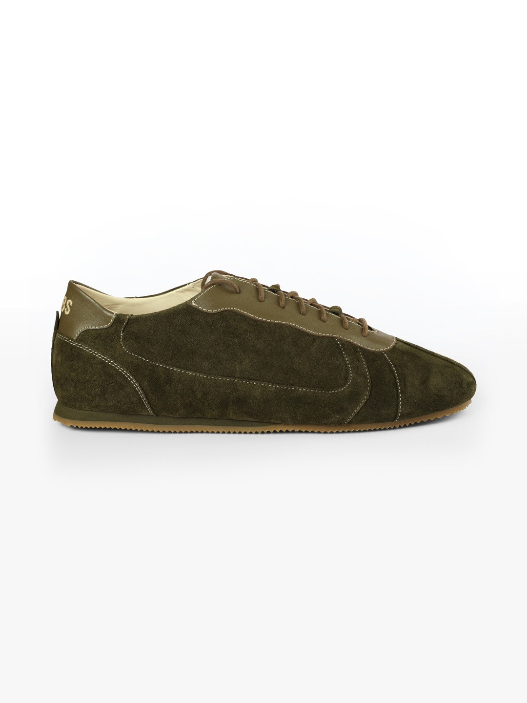 GULLYLABS Men Embroidered Suede Terai Green Rubber Sole Casual Shoes