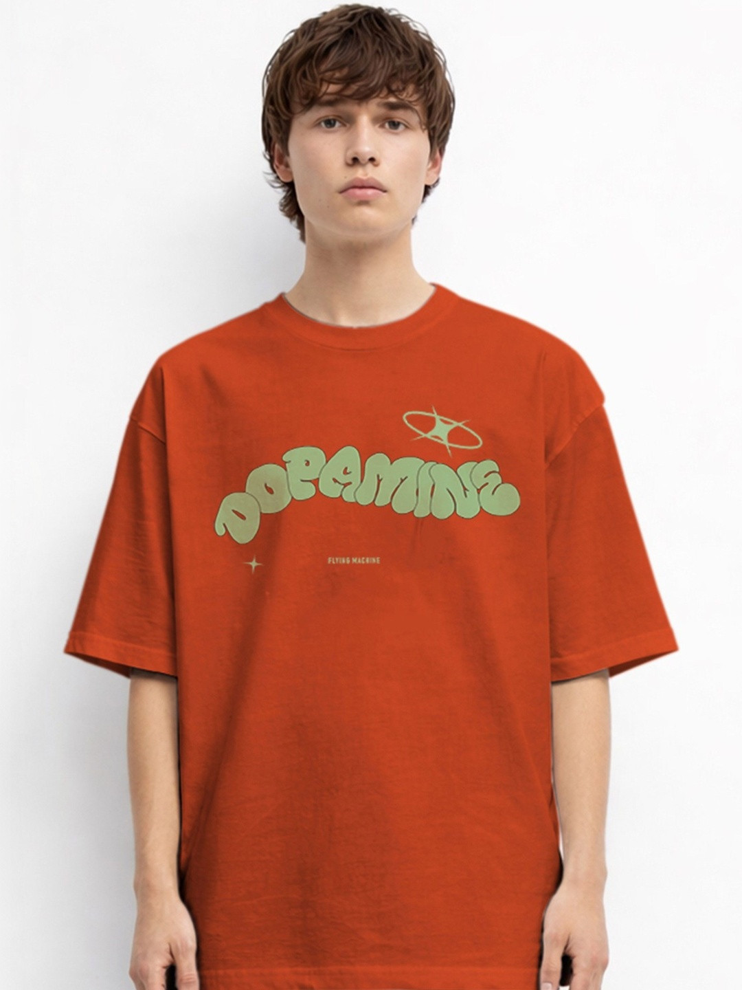 The Roadster Lifestyle Co. Printed Organic Cotton Round Neck Oversized T-shirt