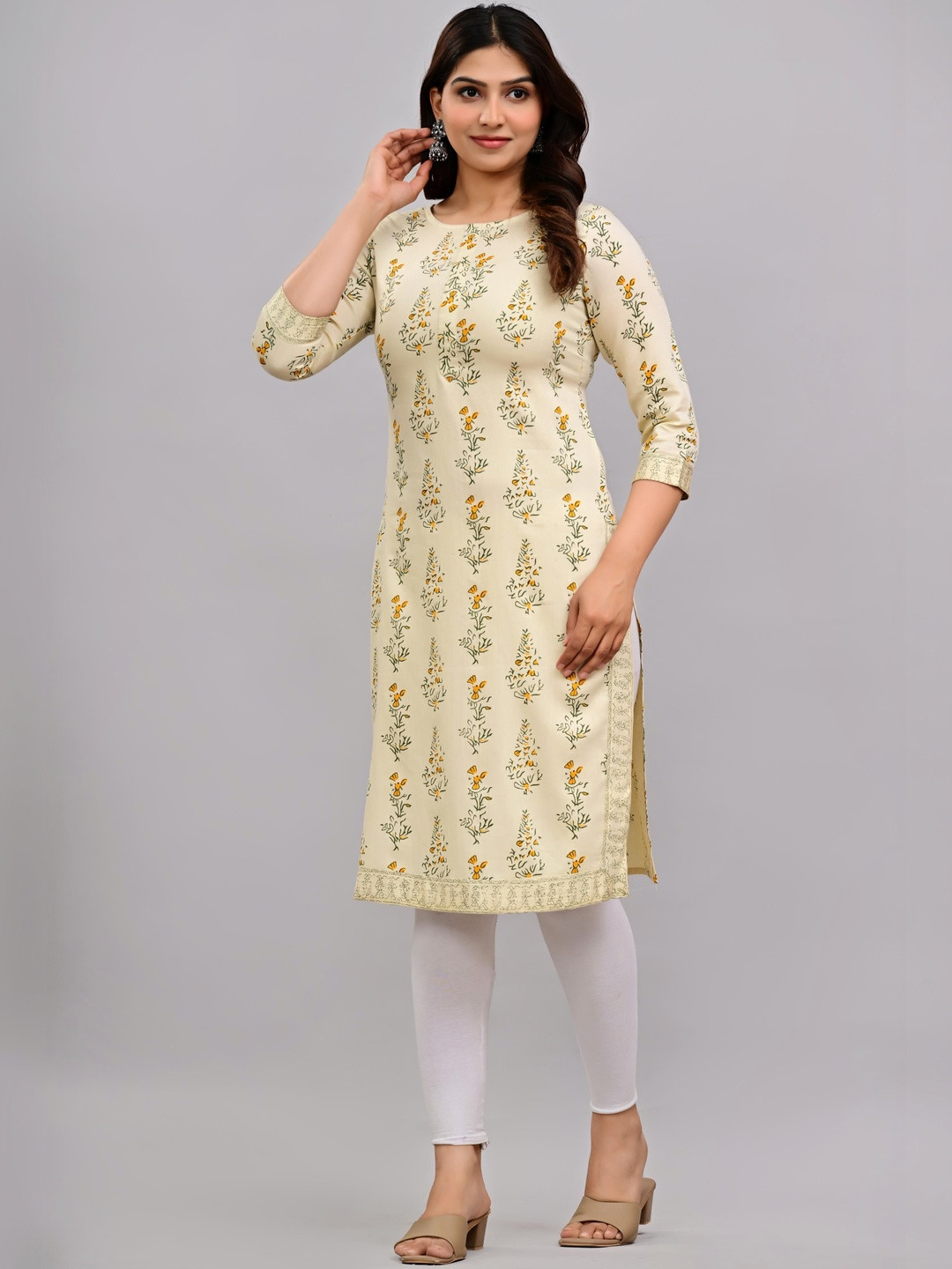 KELWA Floral Printed Pure Cotton Blend Kurti