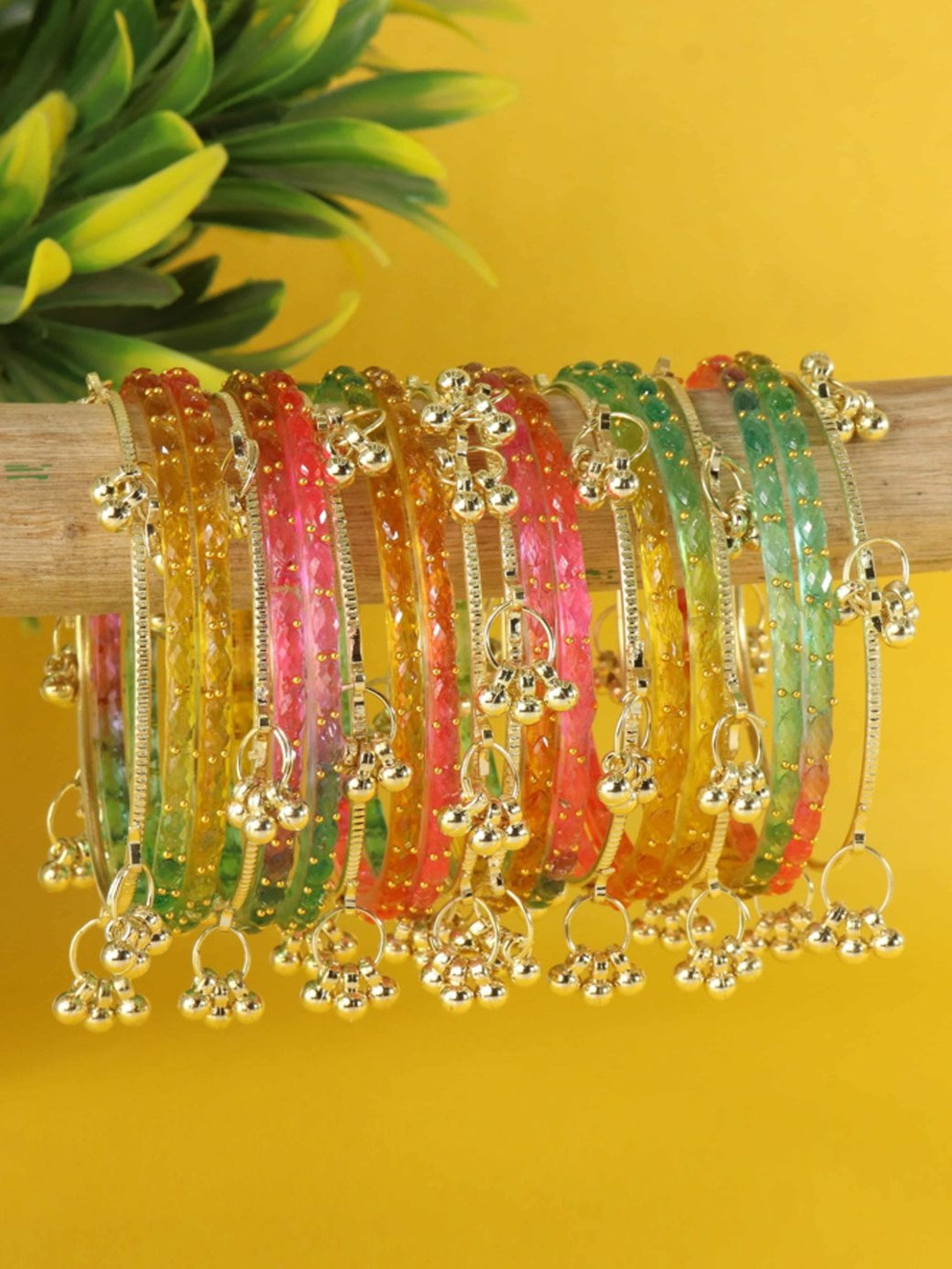 STYOLLO Set Of 20 Viral Kashmiri Ghungroo Raindrop Bangles