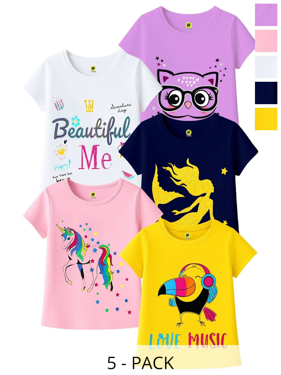 YK Girls 5 Printed T-shirt