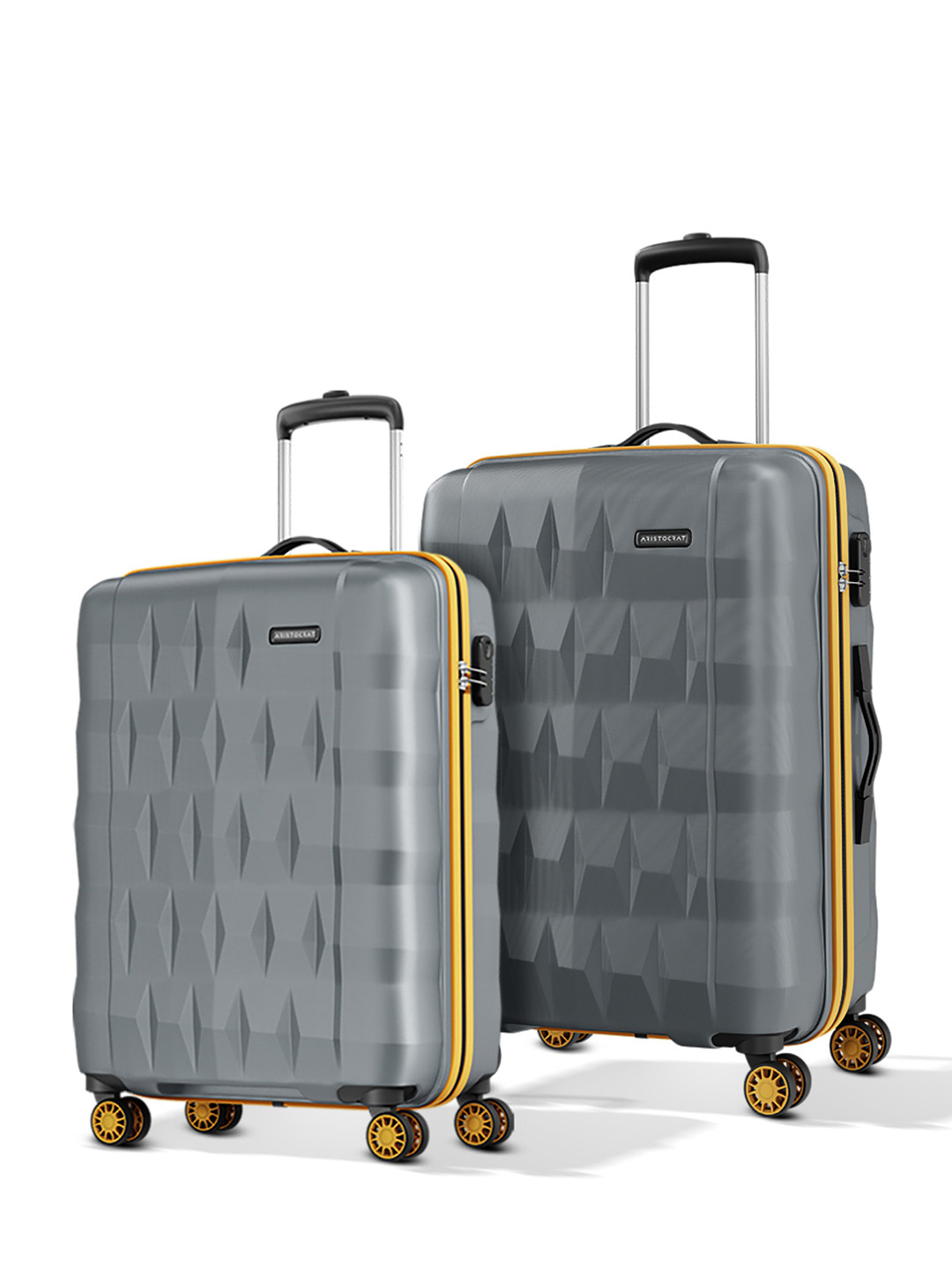 Aristocrat Comet Grey Set of 2 Small & Medium Hard 56 & 66cm Trolley B