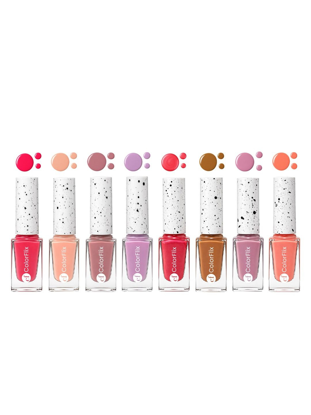 COLORFLIX Set Of 8 Long Stay, High Shine Nail Polish - 4 ml Each