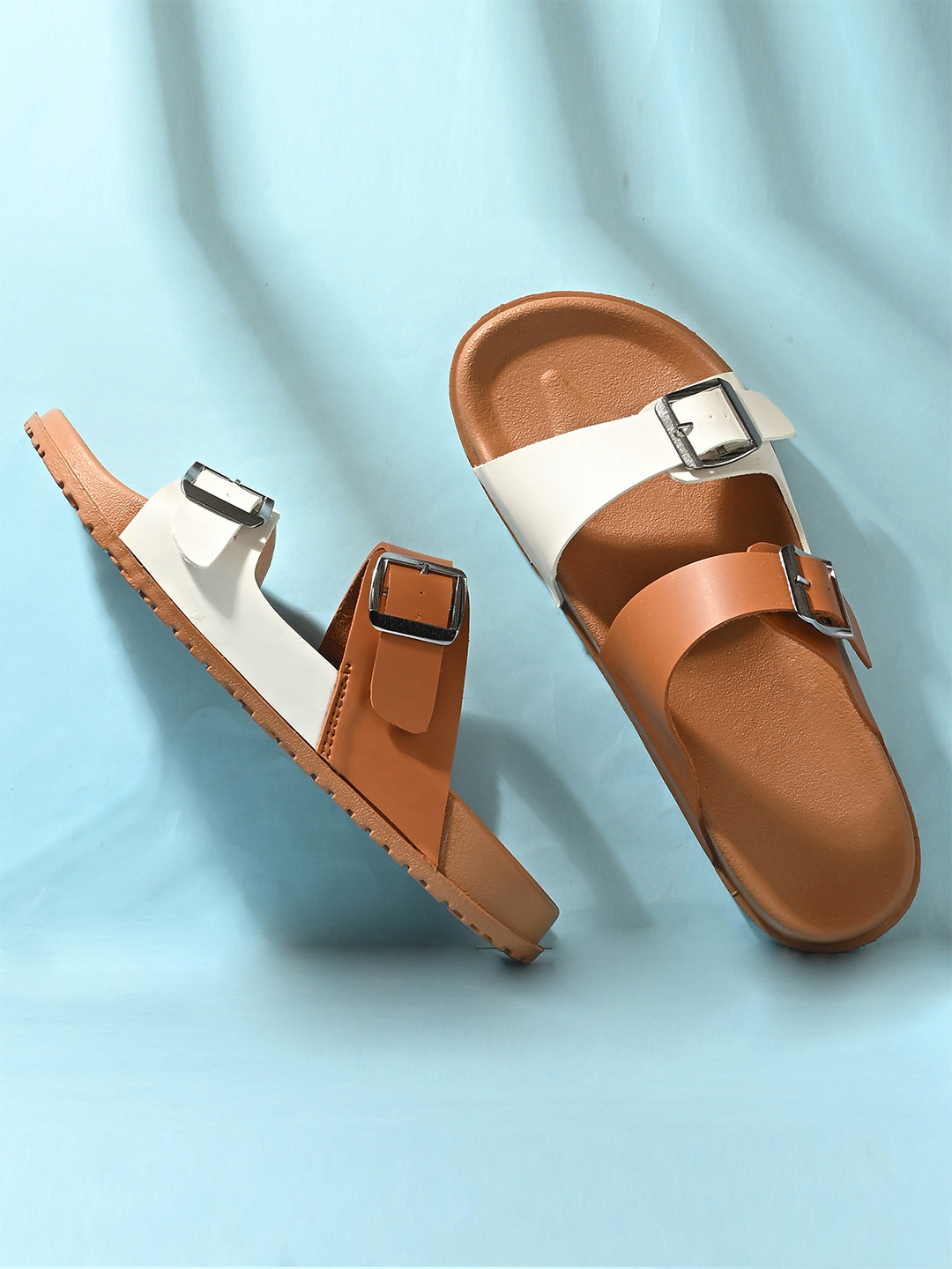 Layasa Women Colourblocked Open Toe Flats with Buckels