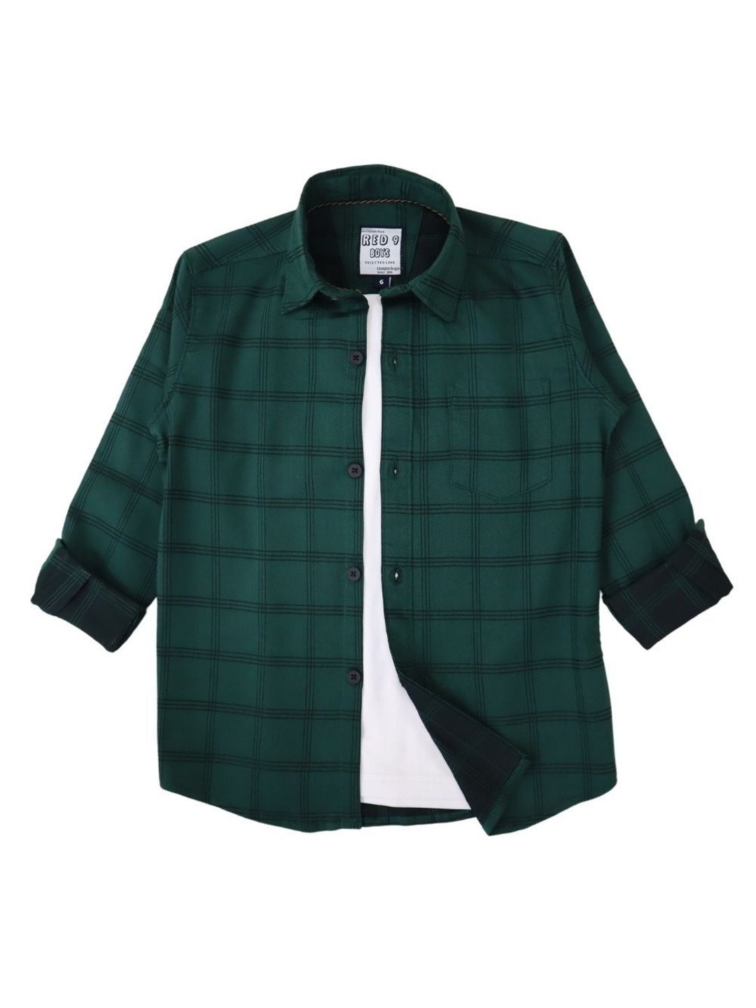 Rocket Science Boys Classic Slim Fit Checked Casual Shirt
