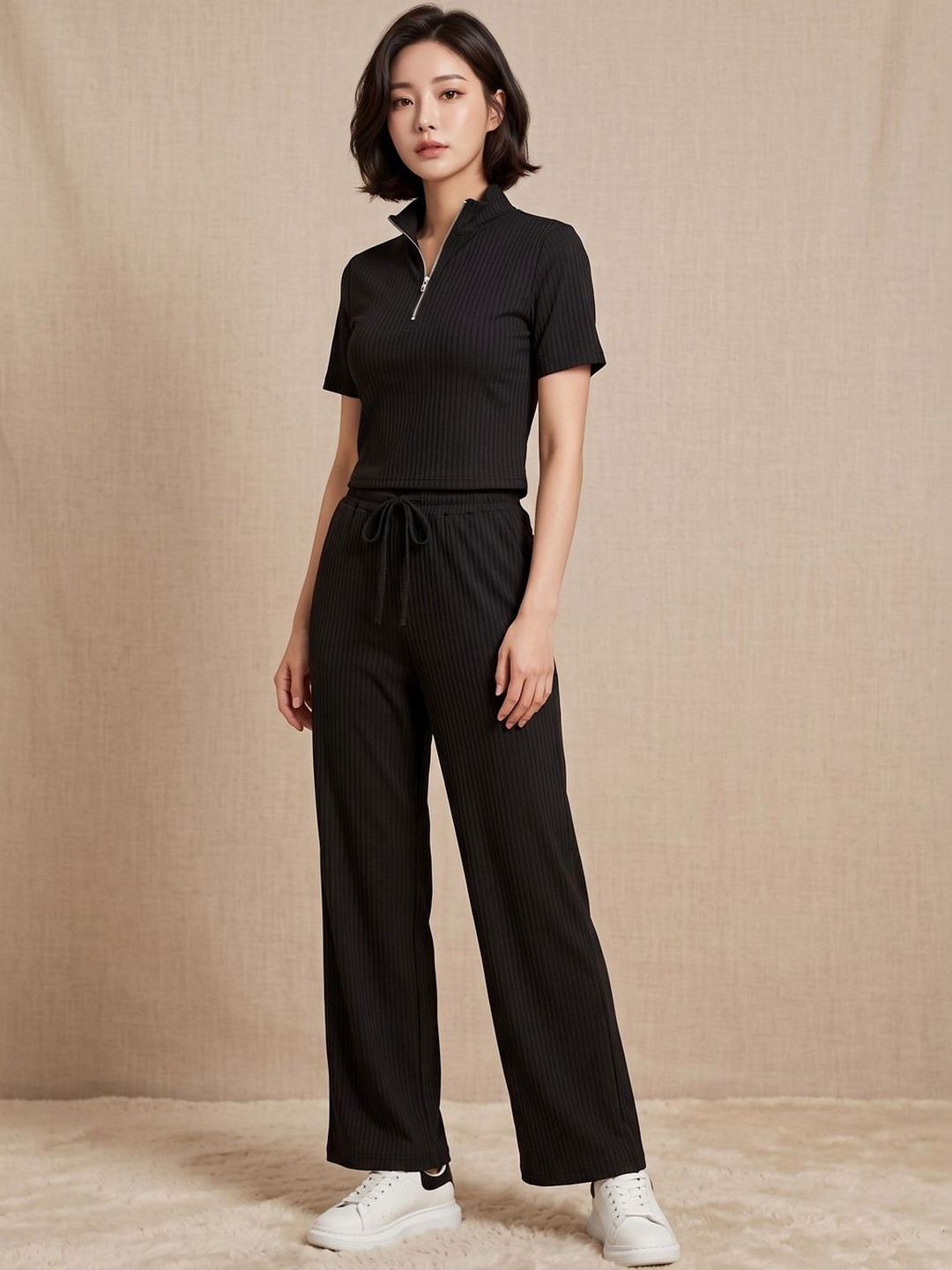 Lugo Polo Collar Neck T-Shirt With Palazzos Co-Ords