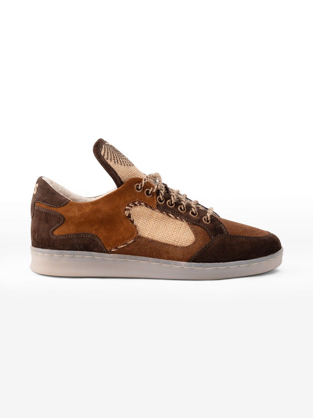 GULLYLABS Women Jute Embroidered Aandhi Kobicha Brown Casual Shoes