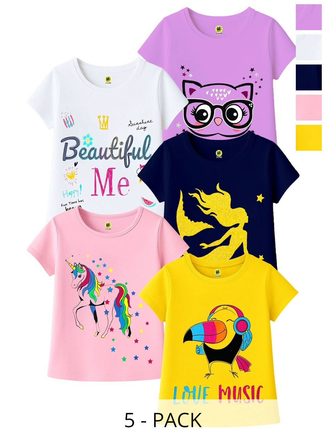 YK Girls 5 Printed T-shirt