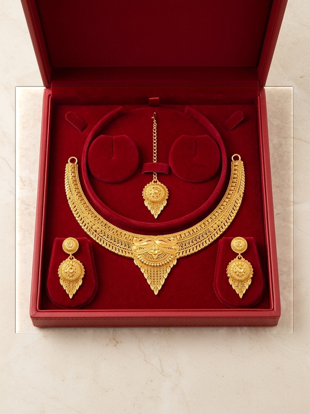 LILY Maang Tika and Earrings