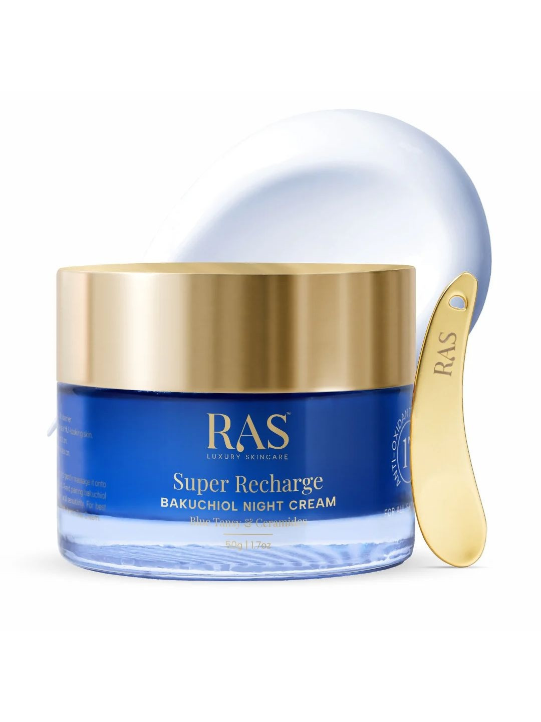 RAS LUXURY OILS Super Recharge Bakuchiol Night Cream with Blue Tansy & Ceramides - 15 g