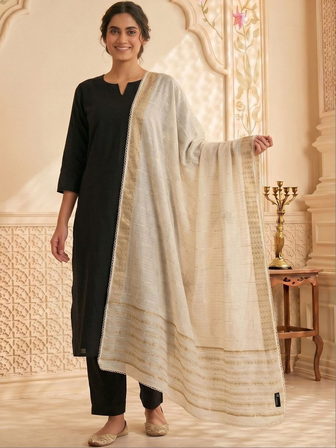 Zamour Woven Design Dupatta with Zari