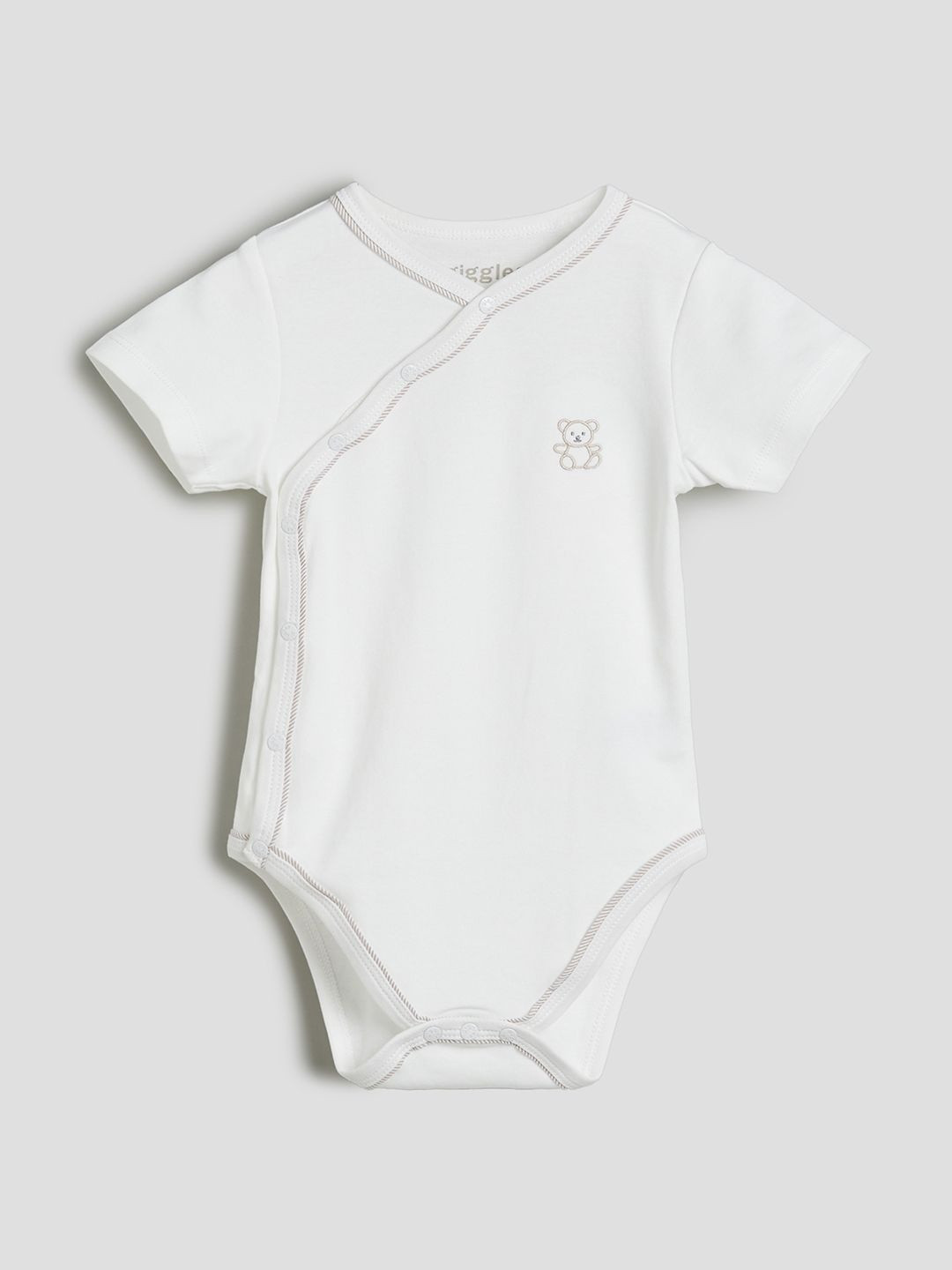 Giggles by Babyshop Infants Embroidered Cotton V-Neck Bodysuit