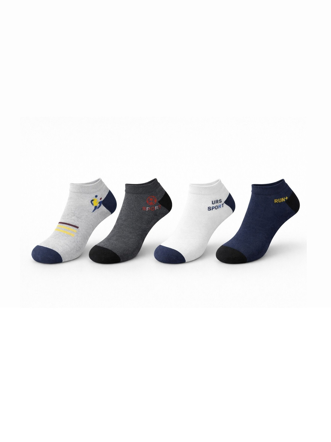 Blacktank Men Pack of 4 Cotton Patterned Shoe Liners Socks