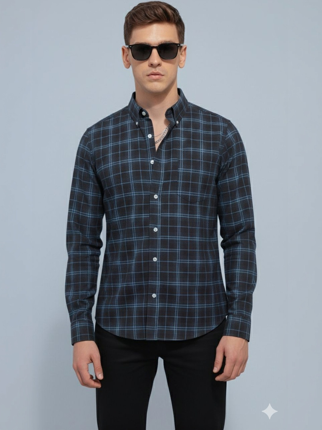 HKV FASHION Men Comfort Gingham Checks Checked Casual Shirt