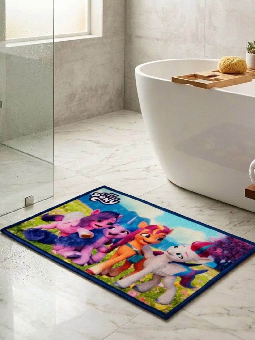 Athom Living Multicolor My Little Pony Character Theme Kids Anti Slip Bathmat 57x37
