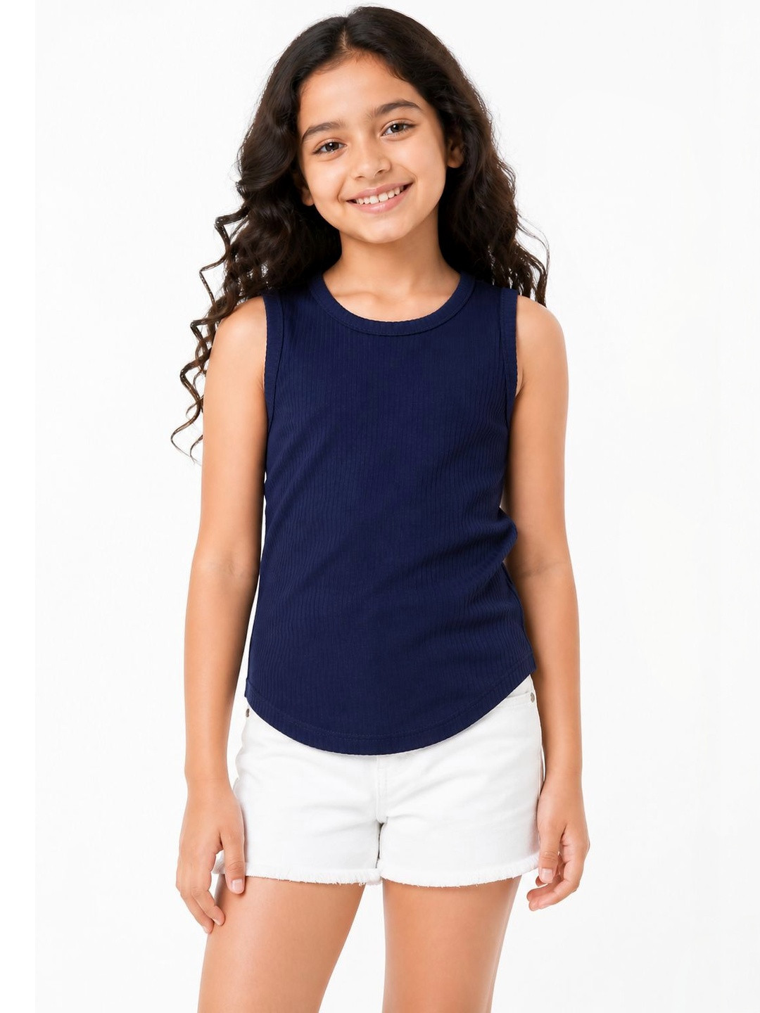 CHILINS Girls Solid Tank Top