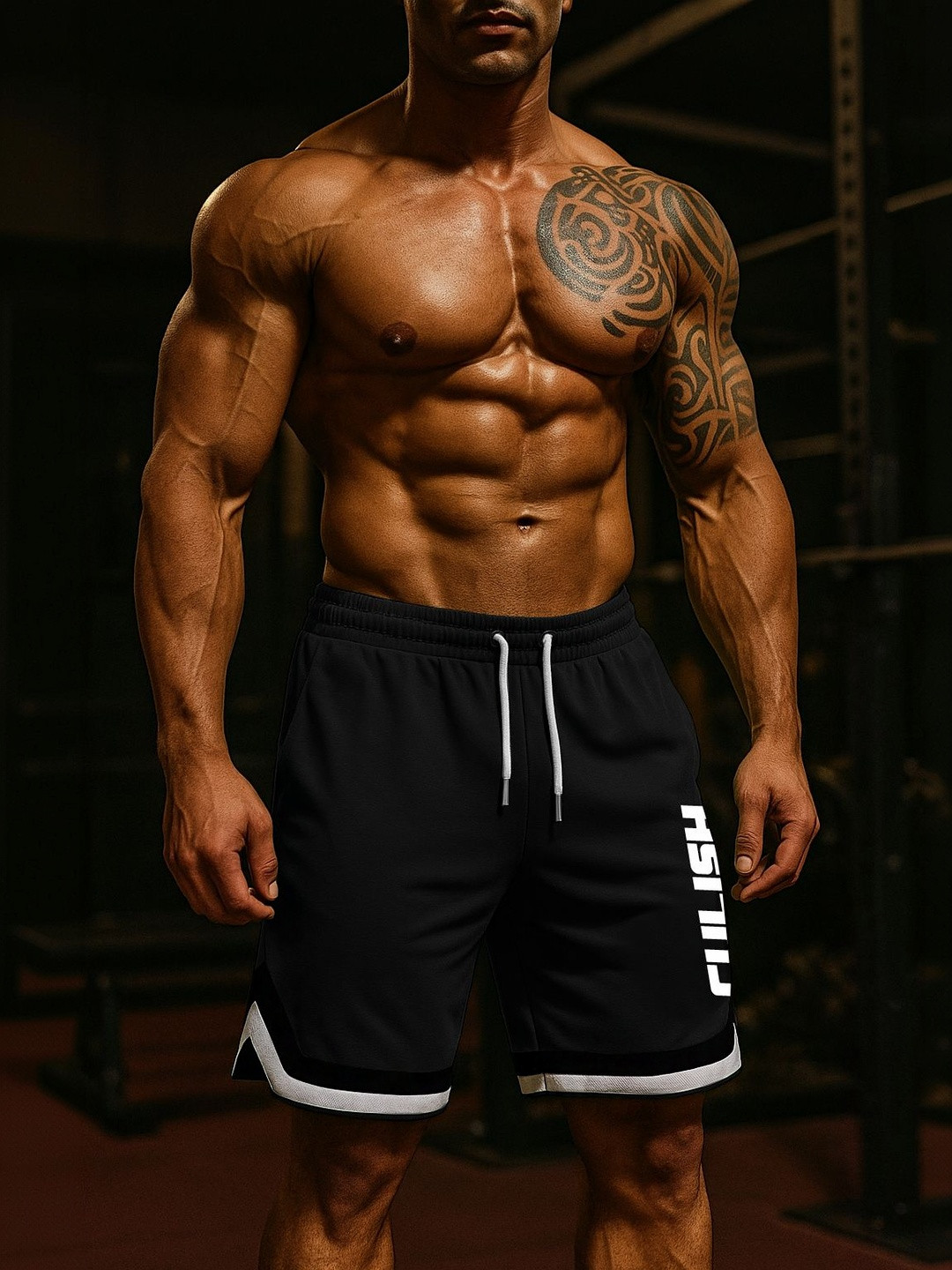 culish Men Typography Colourblocked Training or Gym Sports Shorts