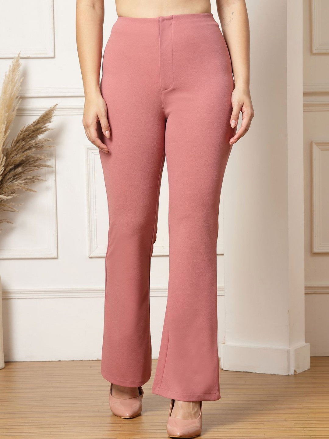 aayu Women Relaxed High-Rise Trousers