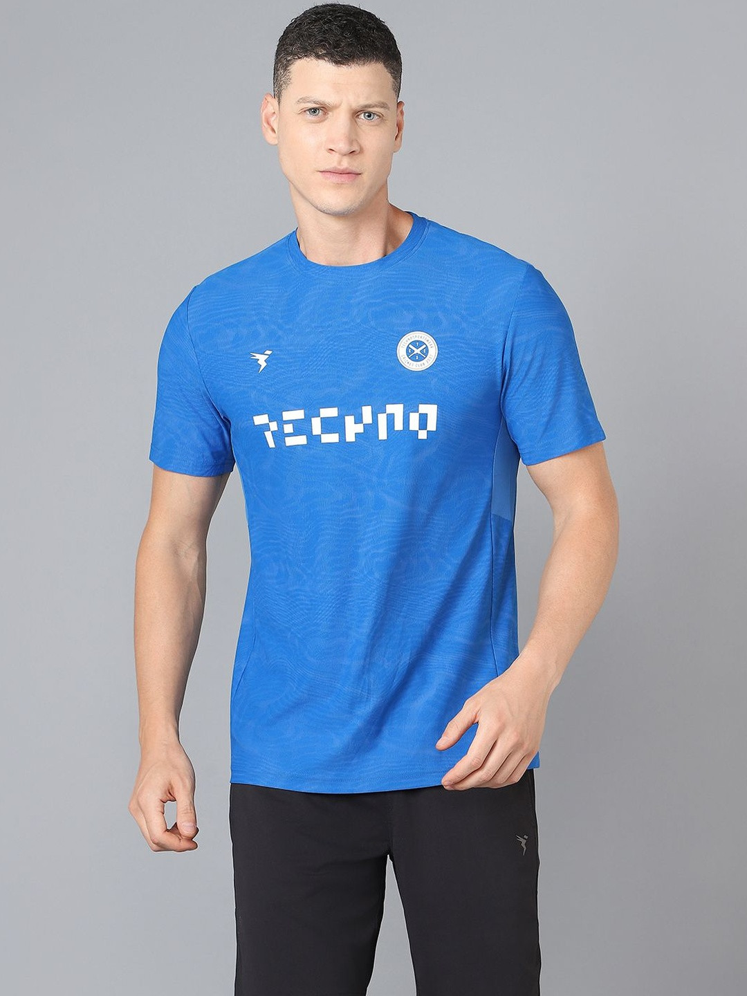 Technosport Men Typography Slim Fit T-shirt