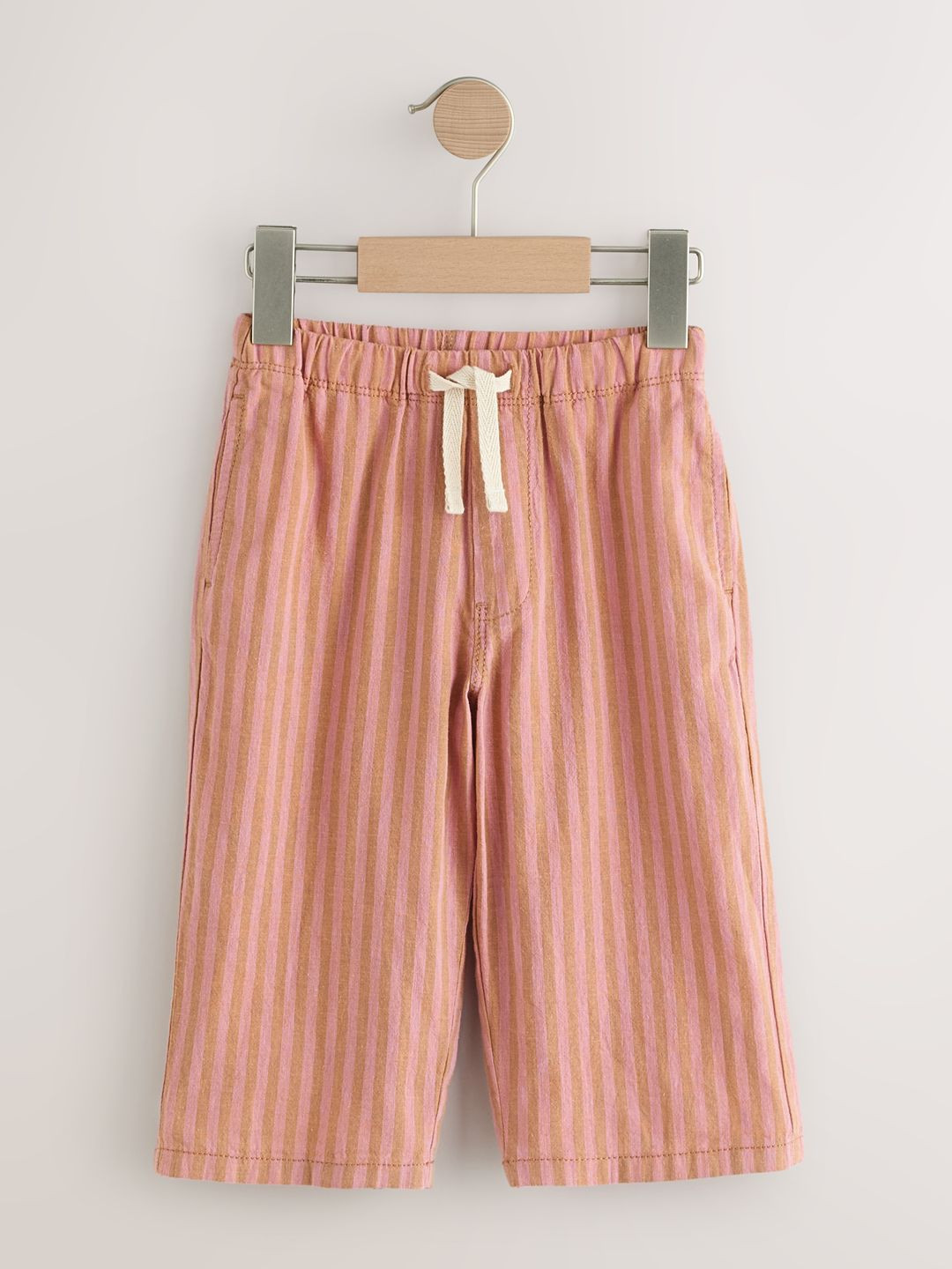 NEXT Boys Striped Linen Blend Wide Fit Trousers