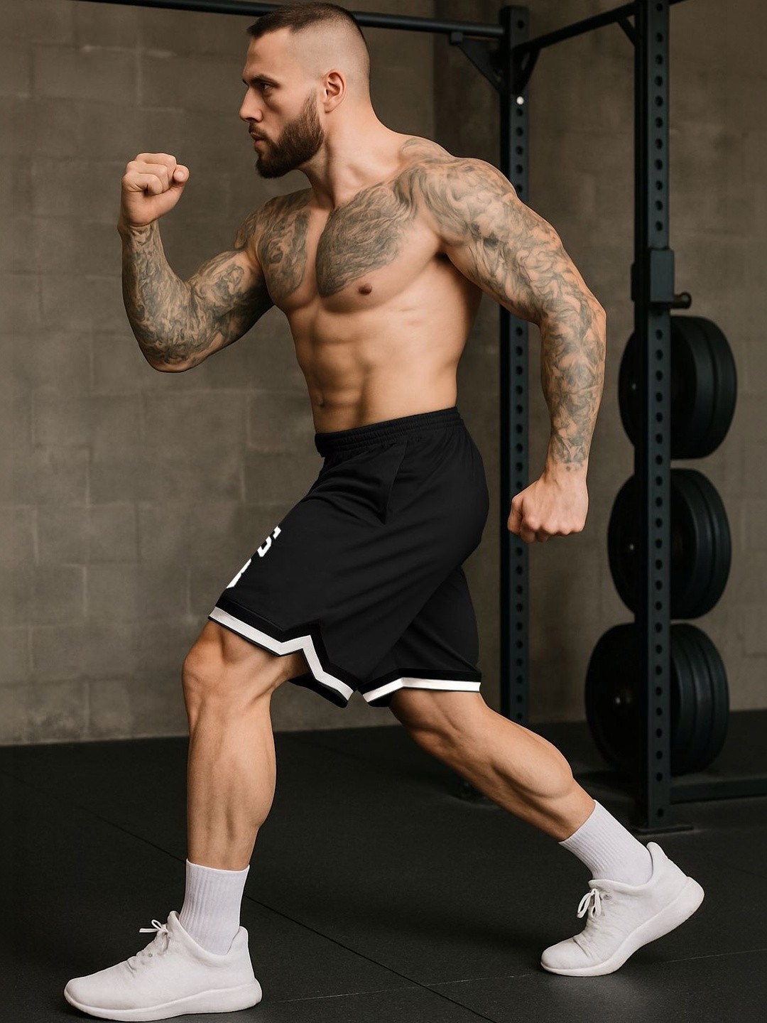 culish Men Typography Colourblocked Training or Gym Sports Shorts