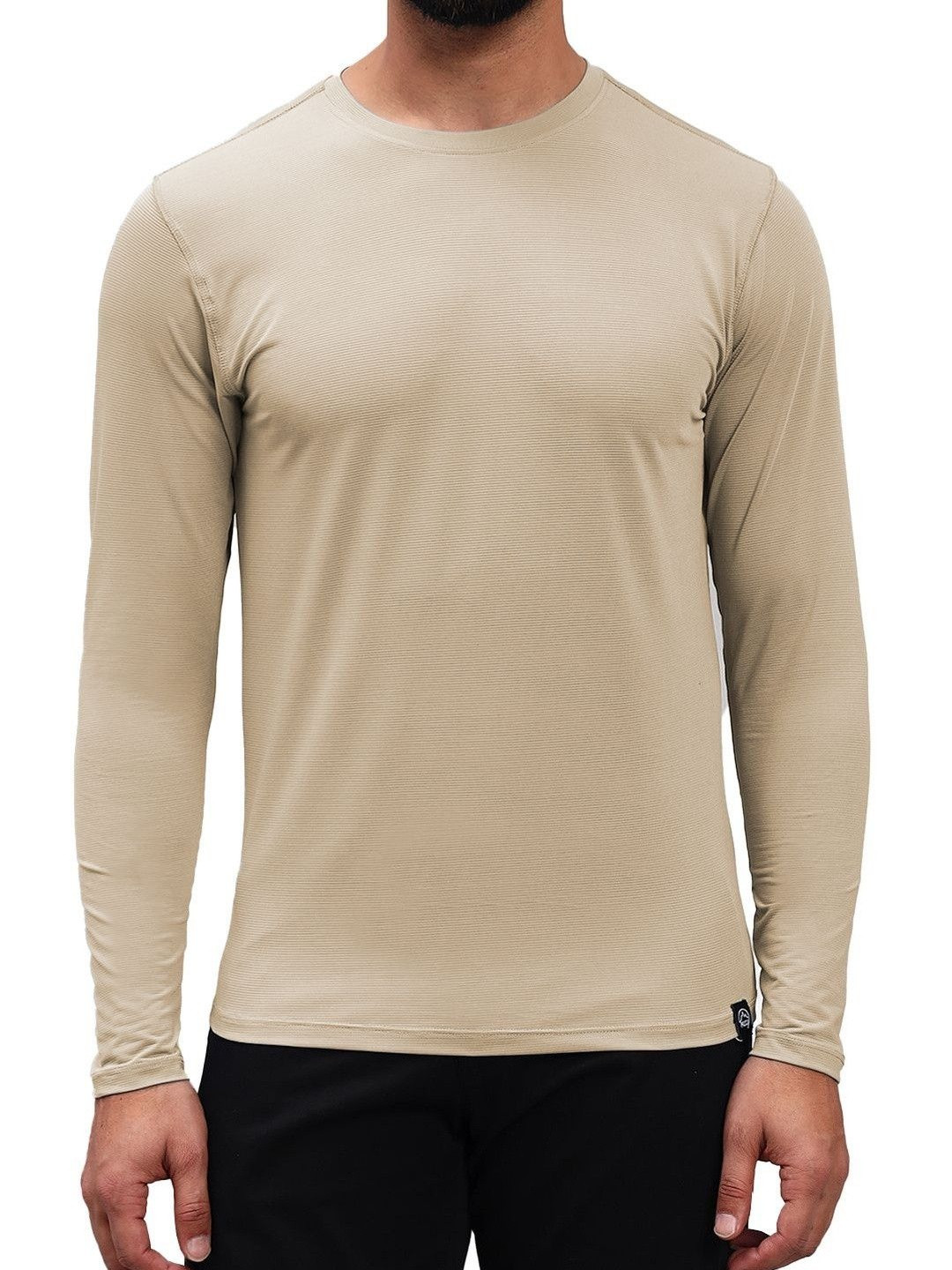 Reccy Men Breathable Quick Dry Hiking Running Ultralight Active Long Sleeve T-shirt