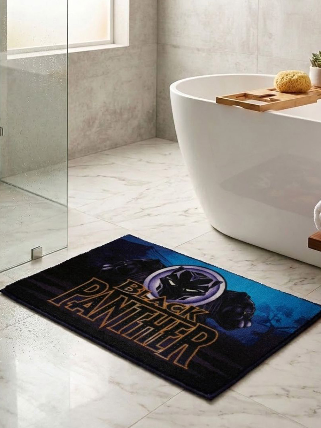 Athom Living Black Mickey Mouse Character Theme Kids Anti Slip Bathmat 57x37