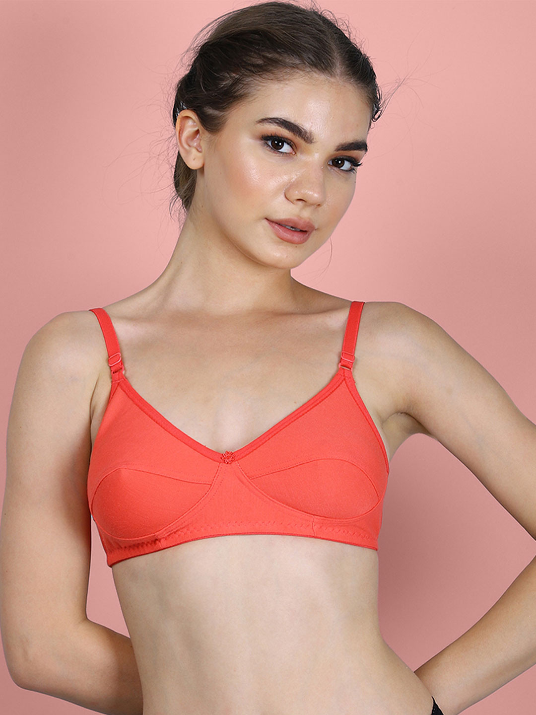 THREAD SUTRA Cotton Wire-Free Uplift Support Non Padded Bra