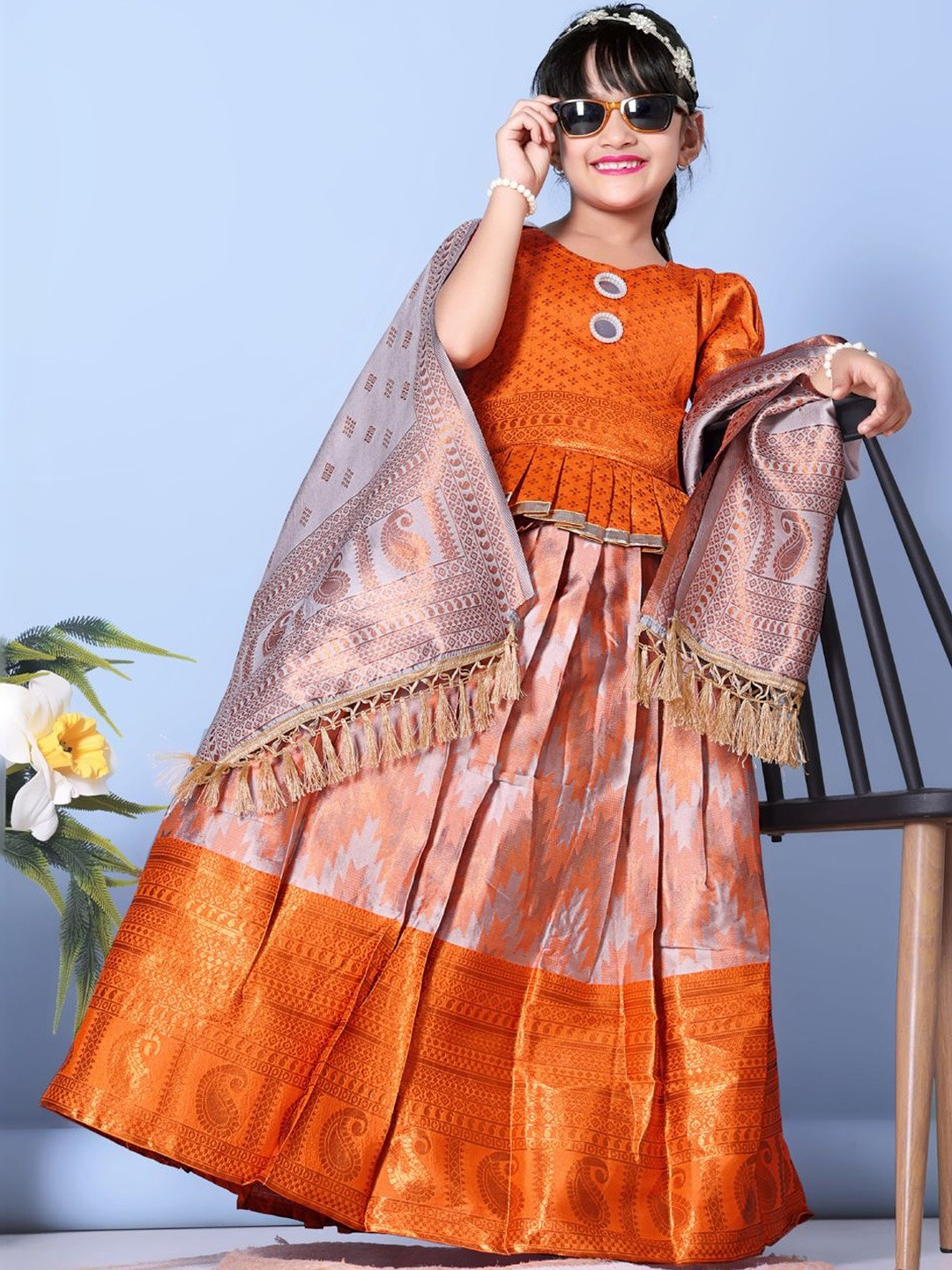 KALINI Girls Ready to Wear Lehenga & Blouse With Dupatta