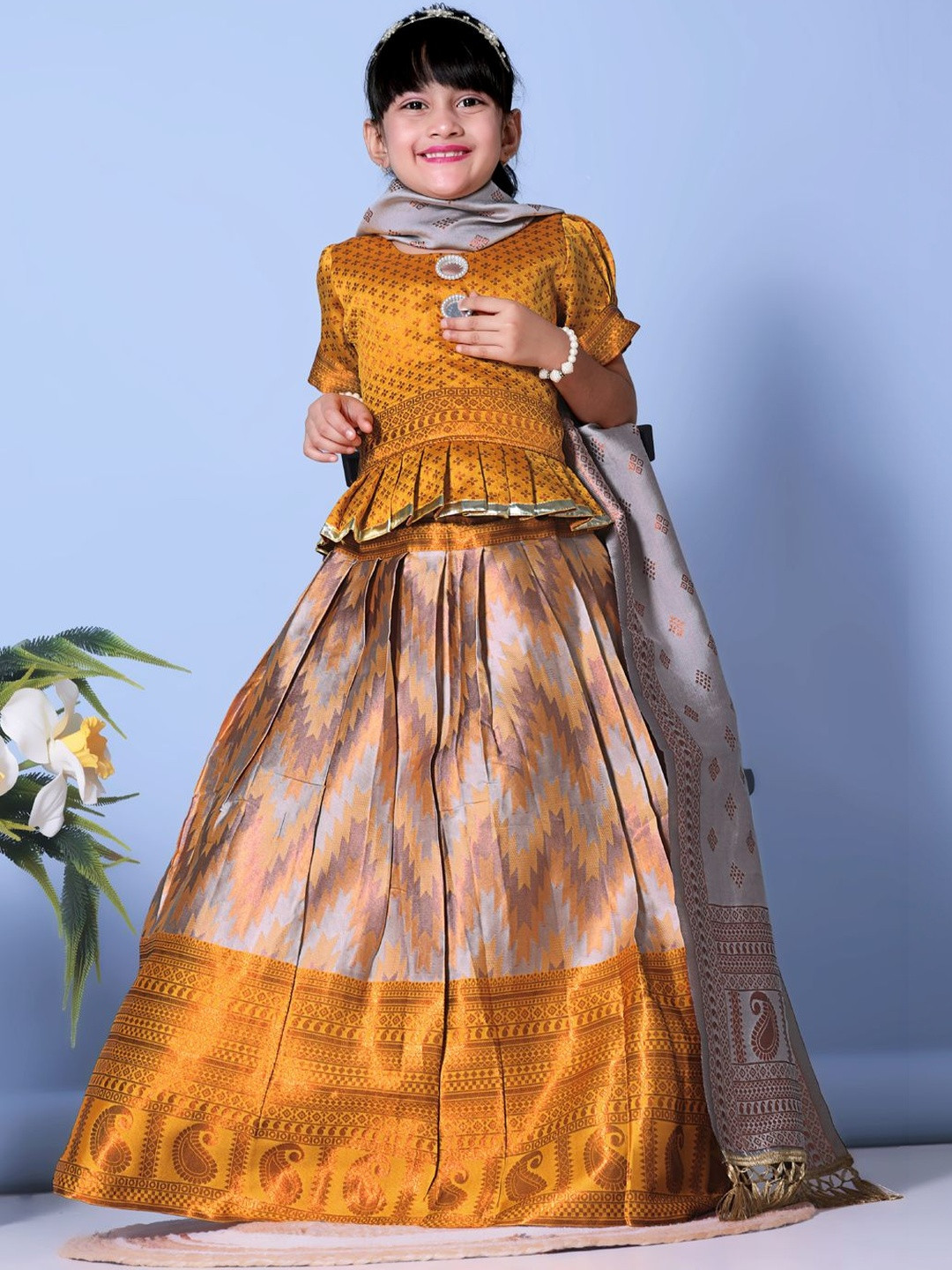 KALINI Girls Ready to Wear Lehenga & Blouse With Dupatta