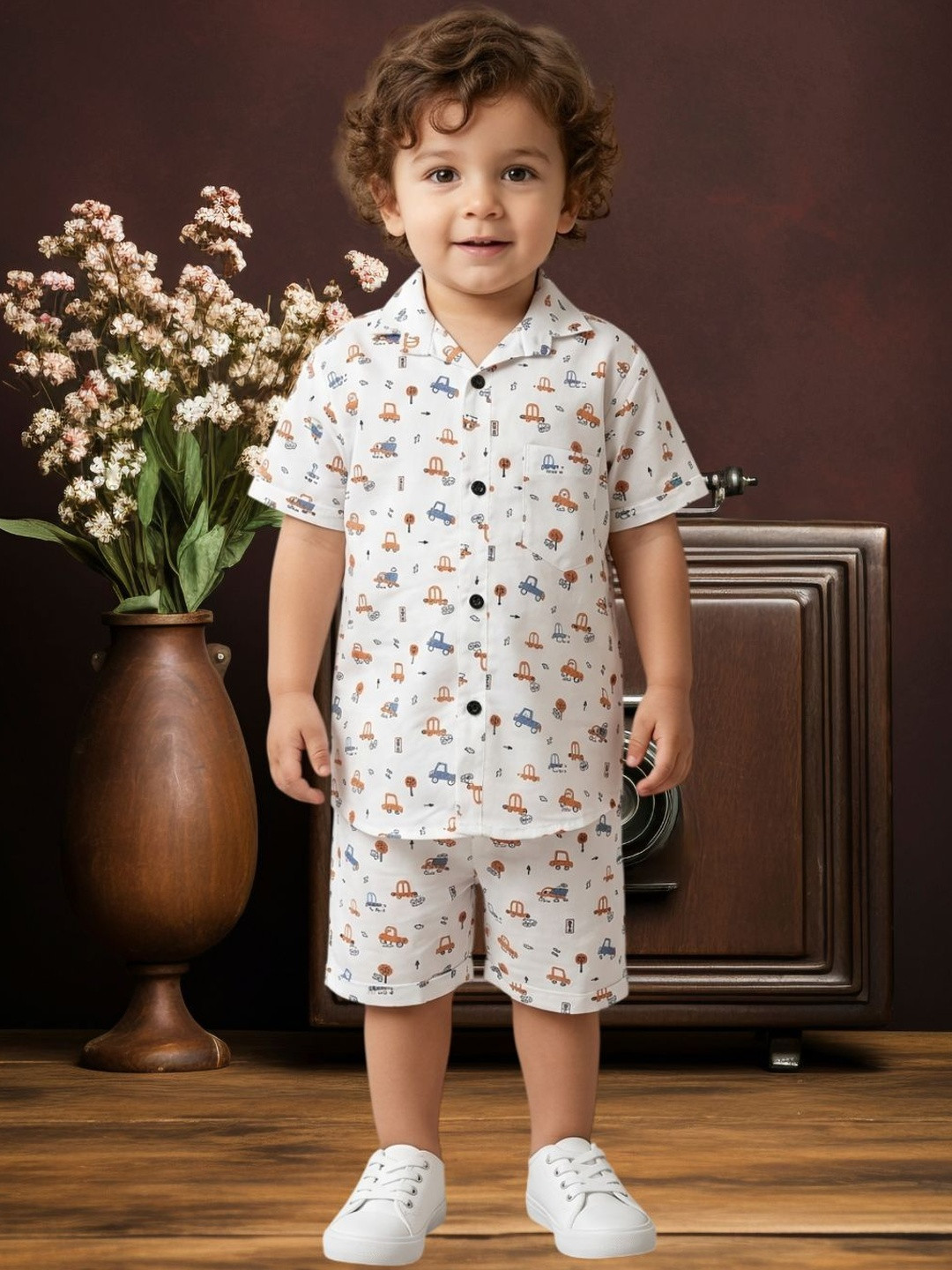 FASHION GRAB Cotton Printed Shirt with Shorts