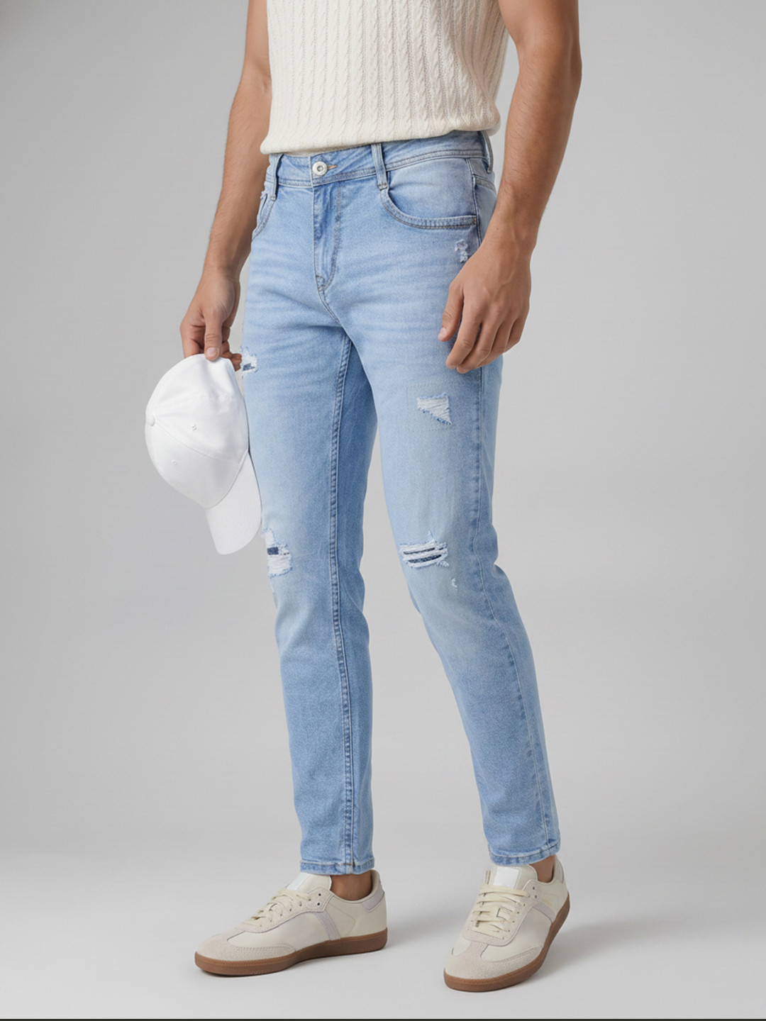SPYKAR Men Kano Slim Fit Mildly Distressed Stretchable Jeans