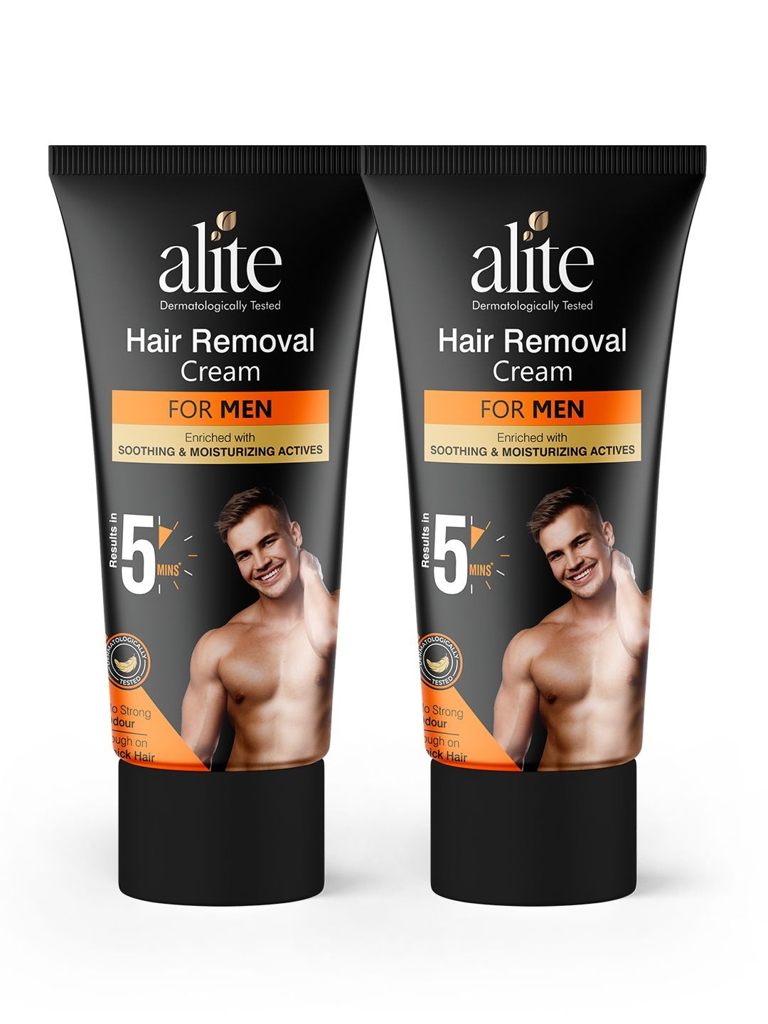 Alite Set Of 2 Hair Removal Cream for Men | For Chest, Arms, Underarms, & Legs- 60 g Each