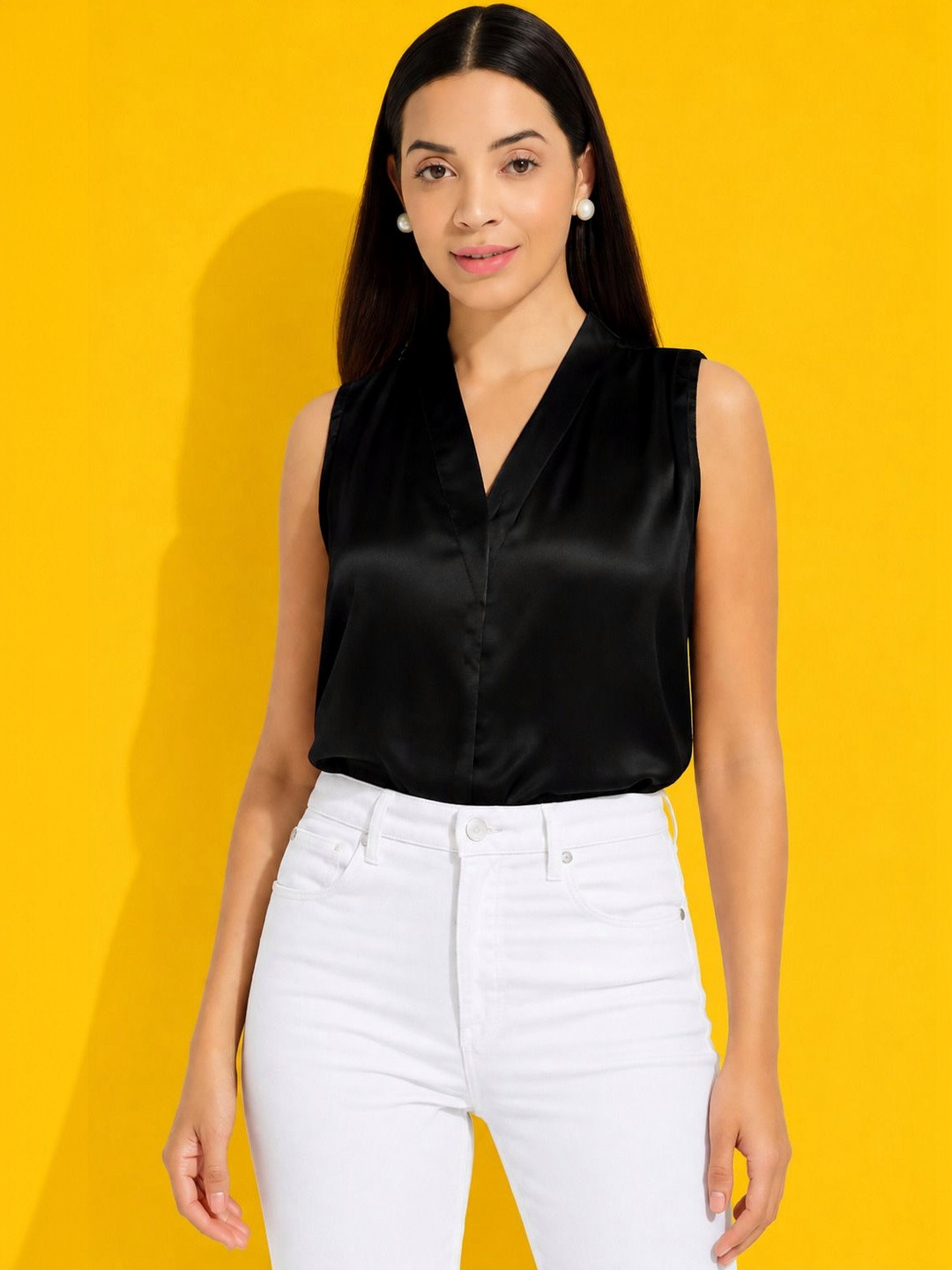 TRUSTROW Satin Blend Top