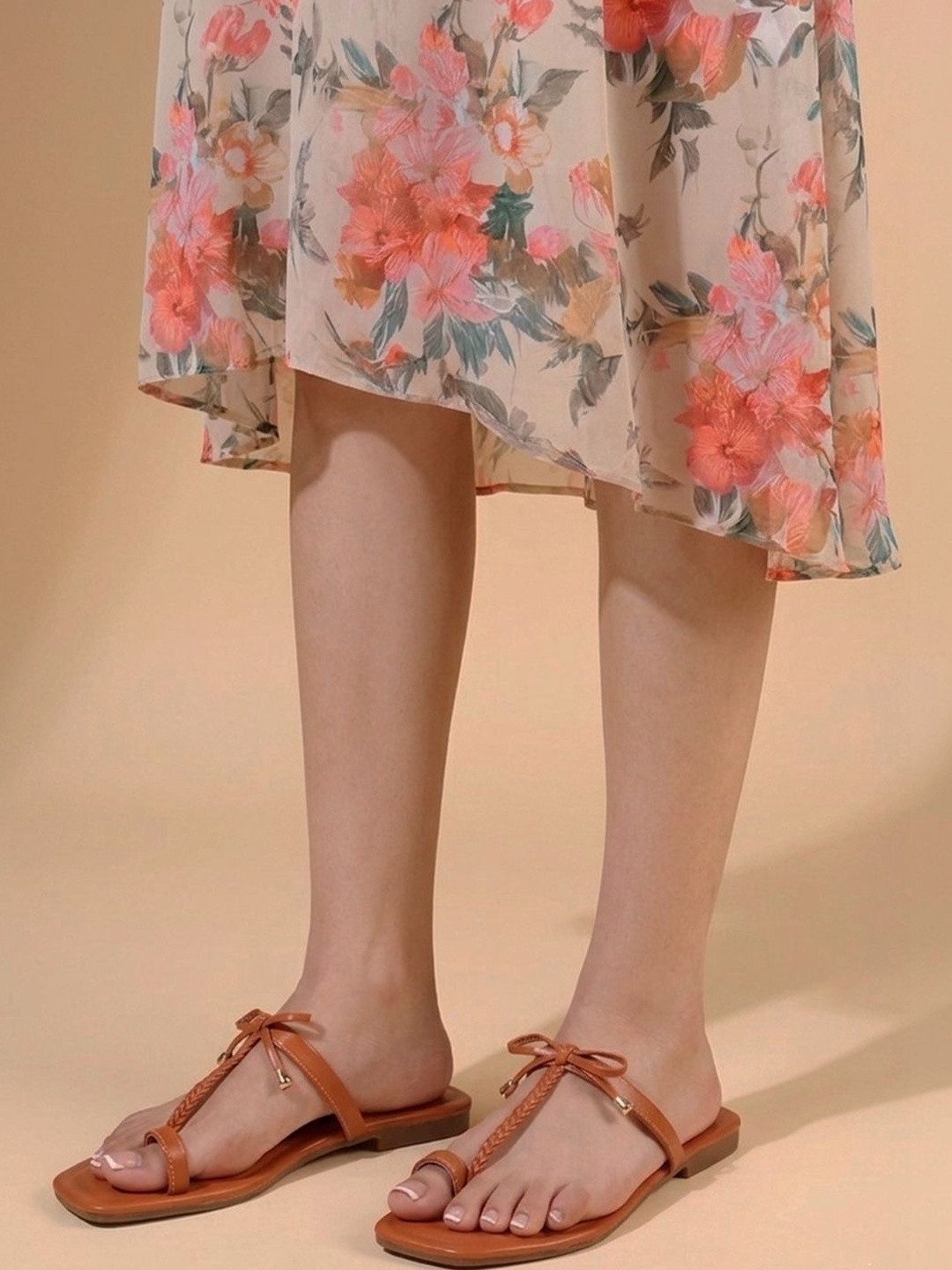 TRYME Women One Toe Flats with Bows