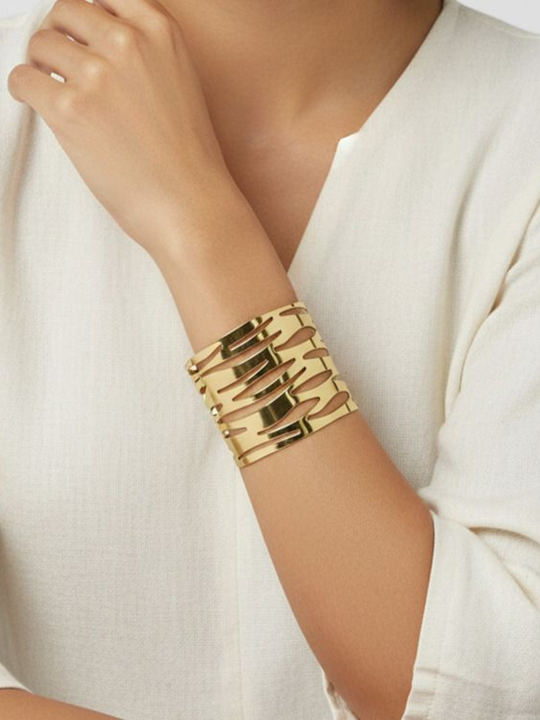 Jewelz Women Gold-Plated Cuff Bracelet