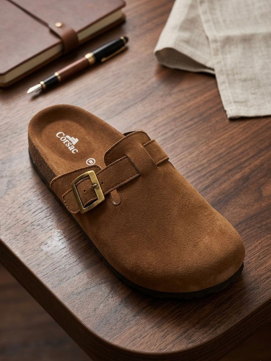 Corsac Men Suede Clogs Sandals