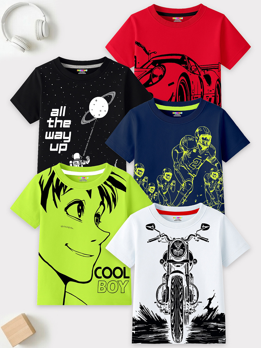KUCHIPOO Boys Cotton Tshirts