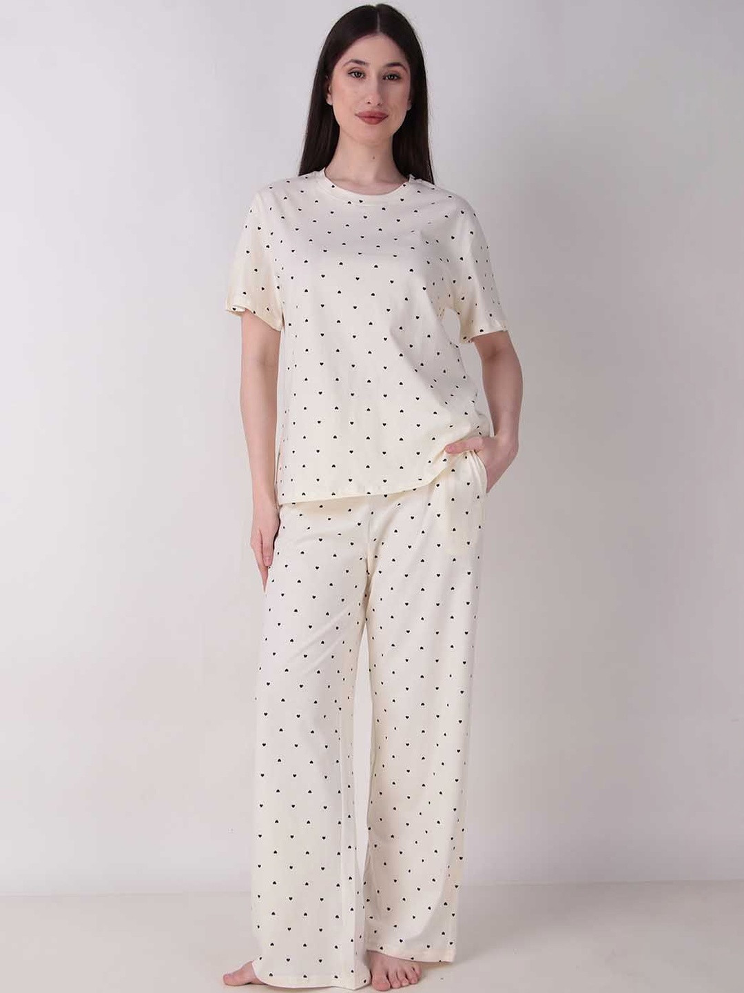 Masha Little Love White Cotton Regular Fit PJ set