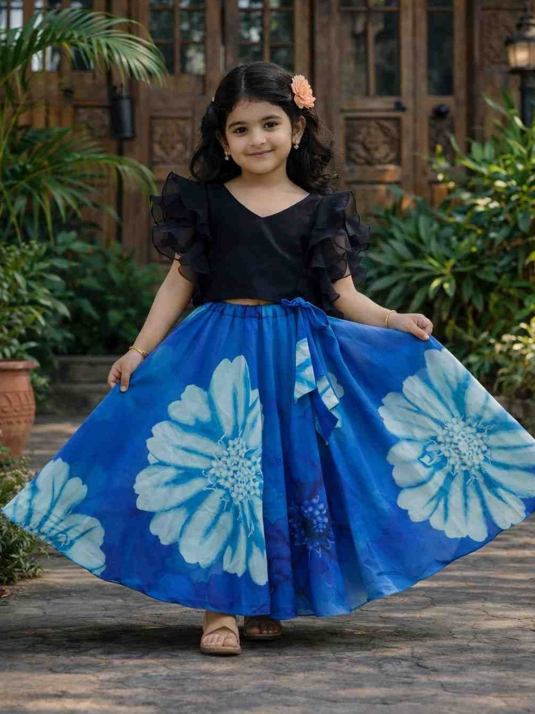 KALINI Girls Semi-Stitched Lehenga &