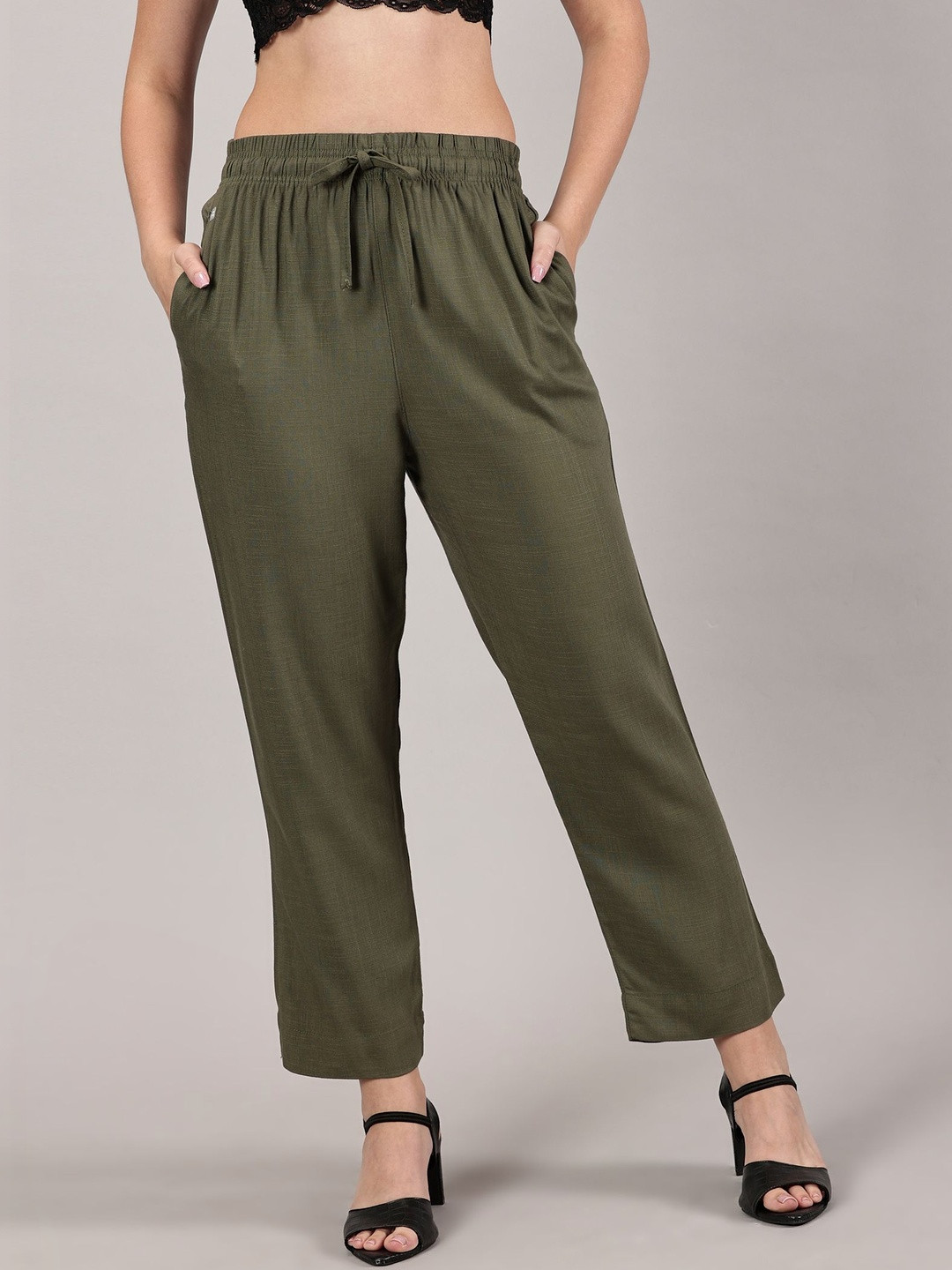 Sadda Fashion Women Relaxed Fit Mid Rise Trousers