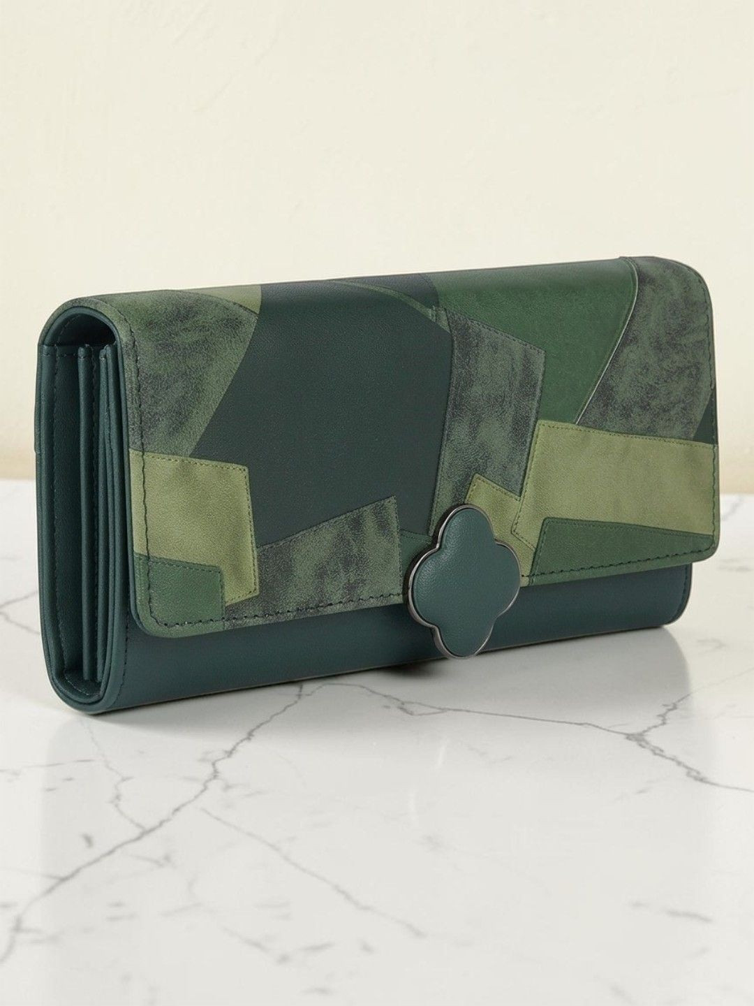 DOSYSO Women Colourblocked PU Two Fold Wallet