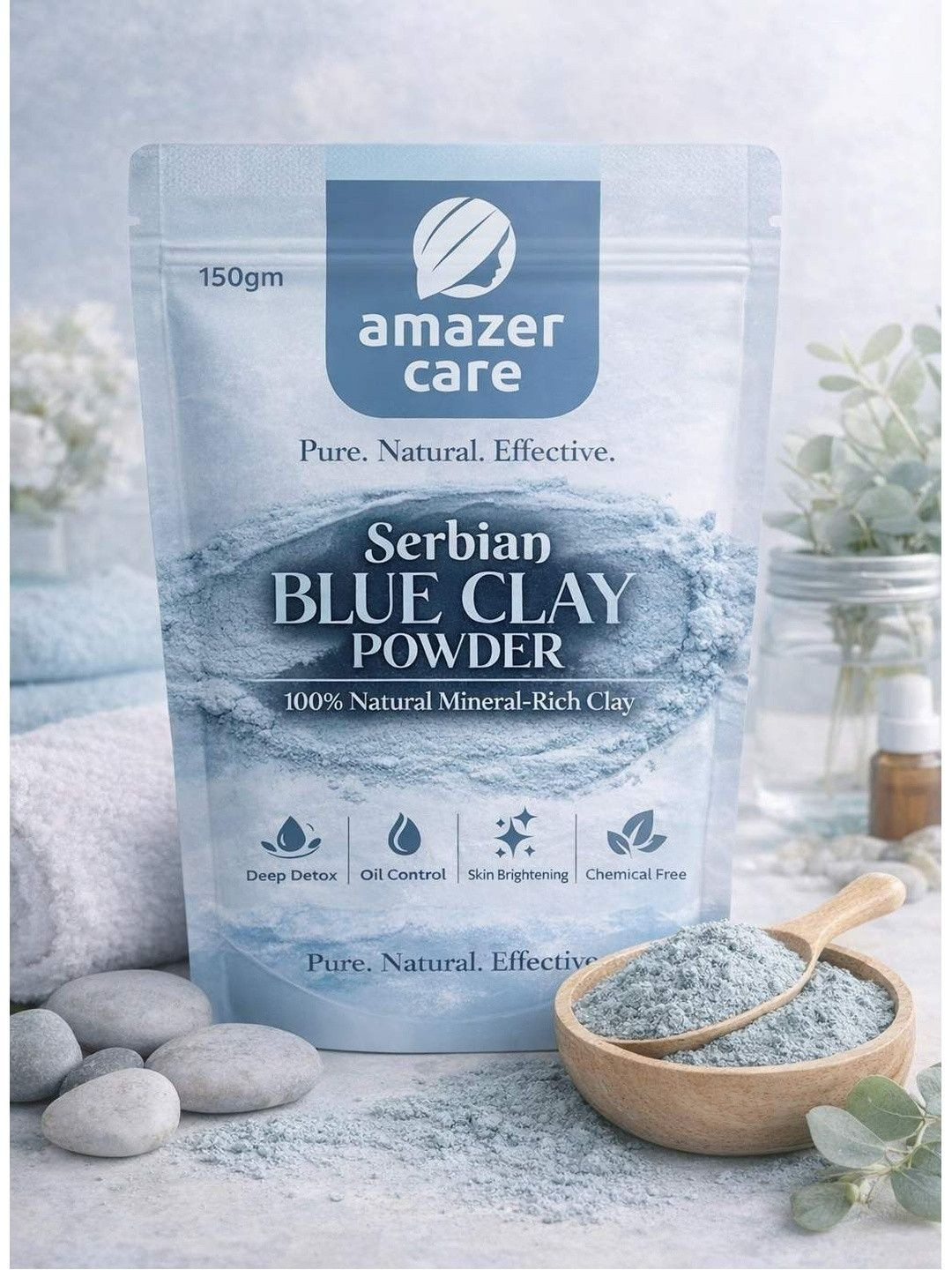 AmazerCare Serbian Blue Clay Face Pack Powder -150g