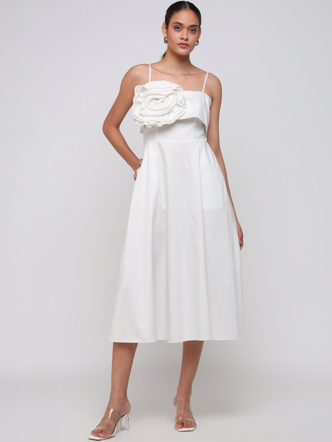 COVER STORY Applique Fit & Flare Midi Dress